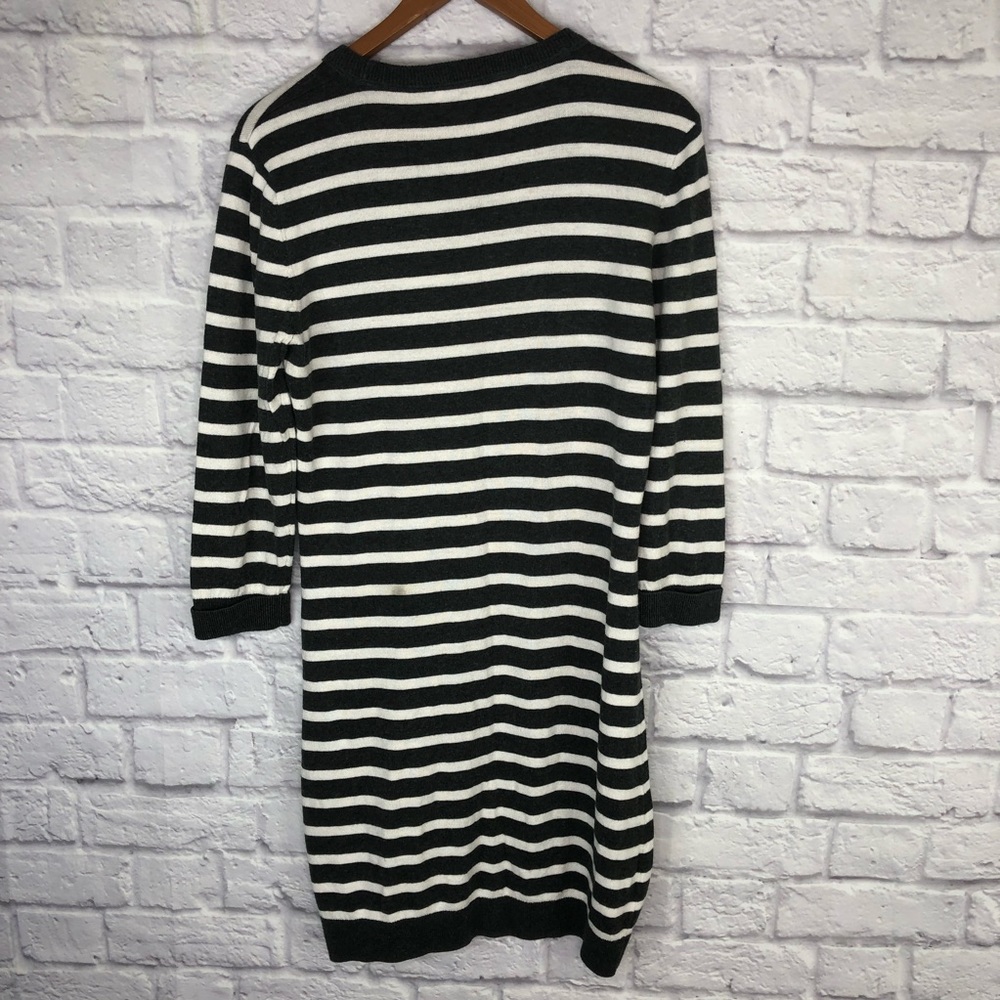 French Connection Stripe Gray Sweater Dress - Picture 5 of 8
